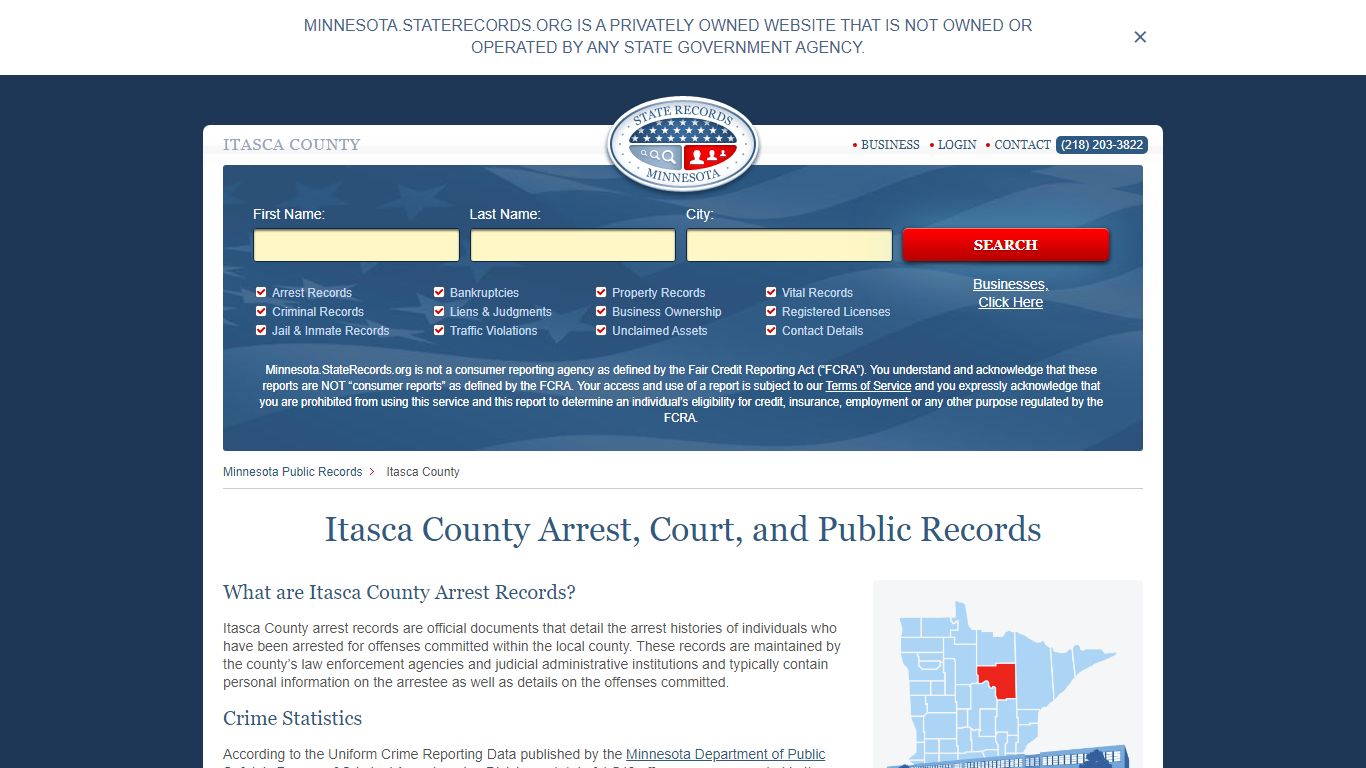 Itasca County Arrest, Court, and Public Records