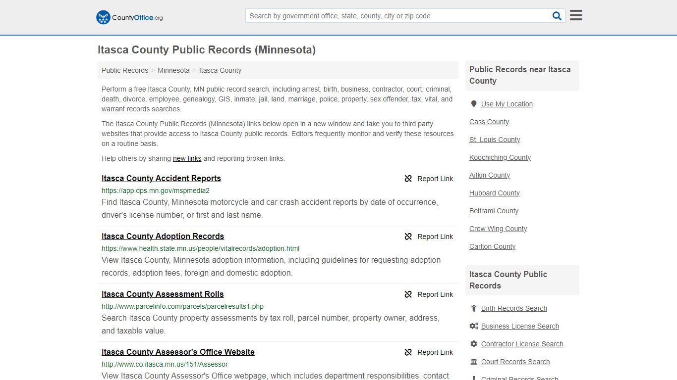 Public Records - Itasca County, MN (Business, Criminal, GIS, Property ...
