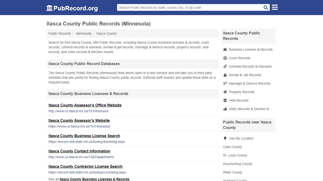 Free Itasca County Public Records (Minnesota Public Records)