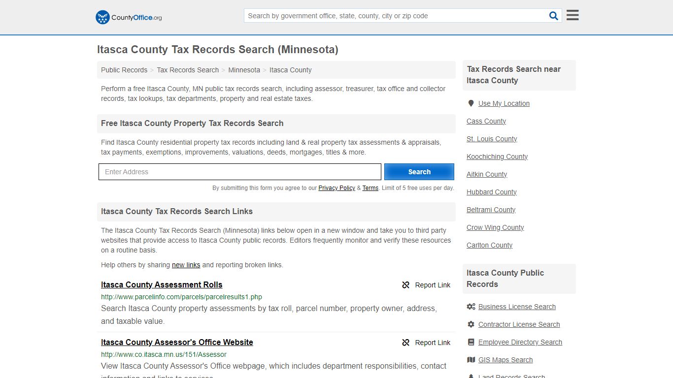 Itasca County Tax Records Search (Minnesota) - County Office